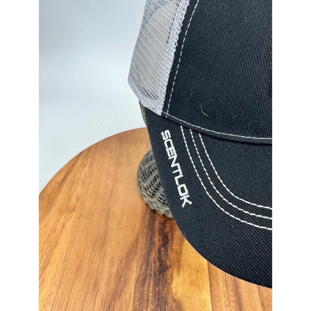 ScentLok Mens Black Gray‎ Mesh Trucker Hat Embroidered Logo Outdoor Gear
